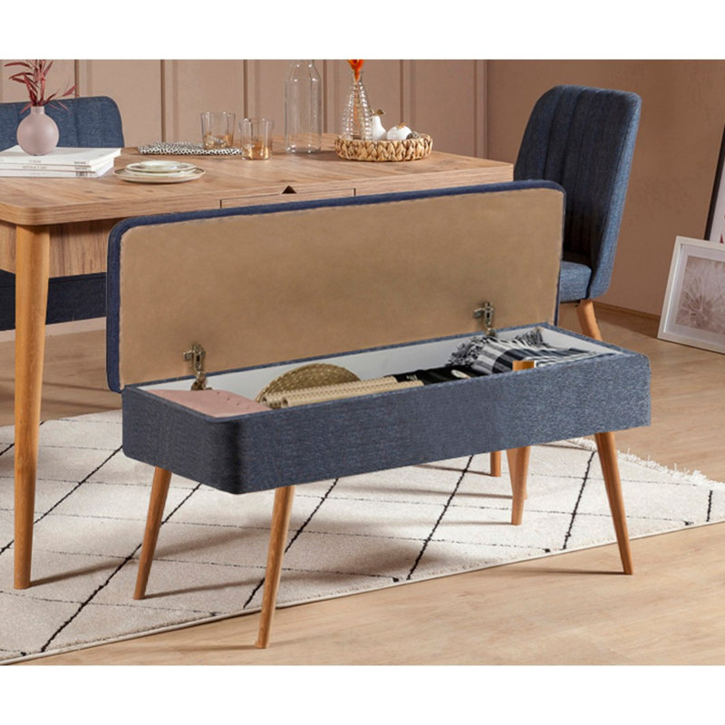Manningtree 4 - Person Dining Set, Brown, Navy/Brown, Brown