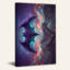 Toile murale d'Halloween avec des tourbillons abstraits violets et turquoise et des touches d'orange-1476525020