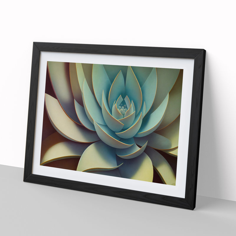 XH1022-6902X Phenomenal Succulent Plant - Single Picture Frame Print, 46cm H x 64cm W x 2cm D, Black Framed