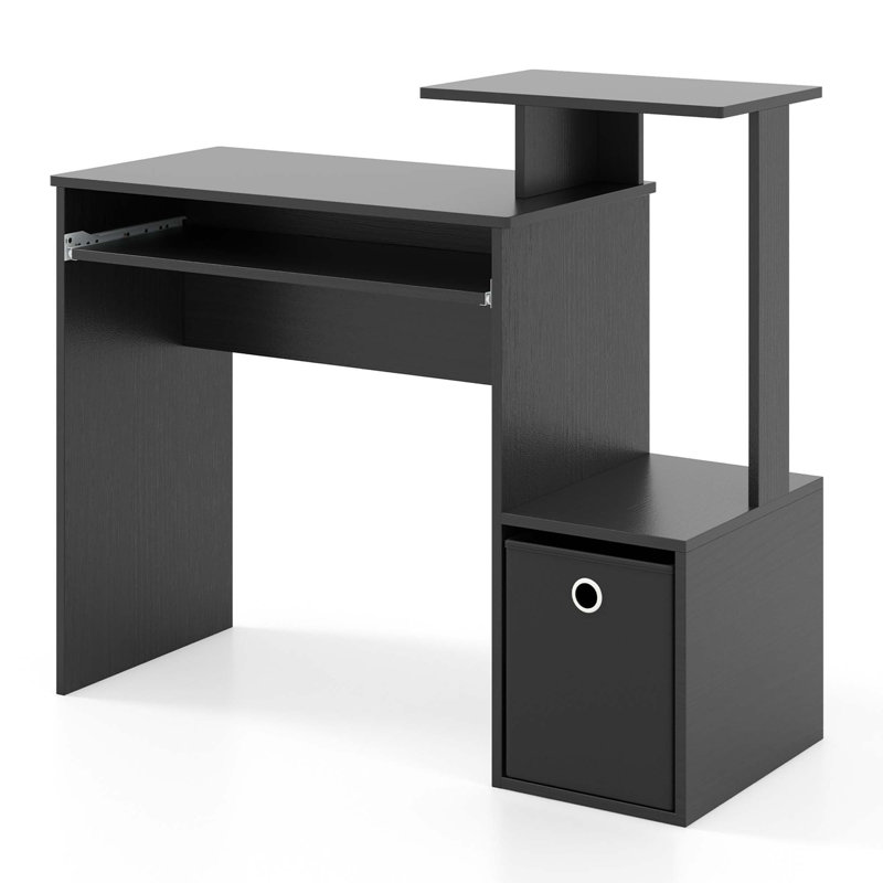 Bureau d'ordinateur à domicile Bureau d'écriture avec plateau pour clavier, Noir, noir, noir, noir