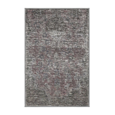 Tapis noir / gris / rouge