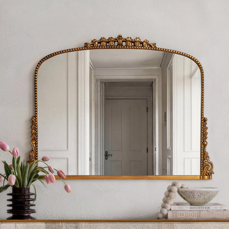 Arch PU Wall Mirror, Antique Gold
