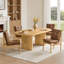 Chaise rembourrée en bois massif avec finition naturelle-596012556