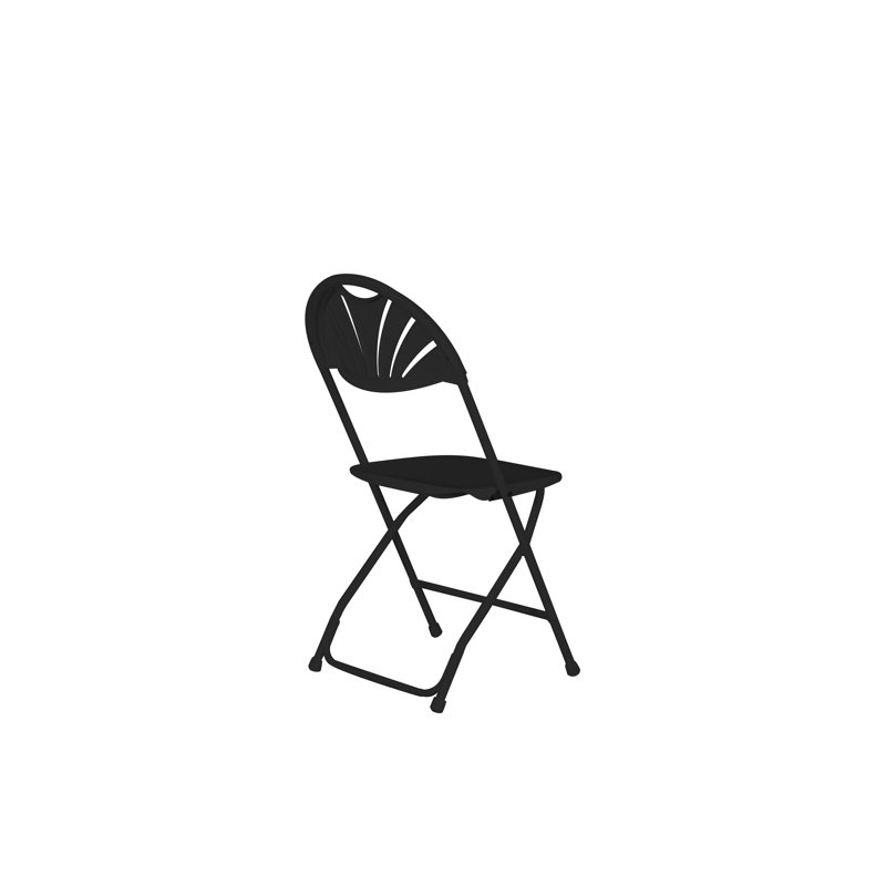 Chaise pliante en plastique Rhino, Noir