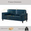 Canapé en cuir de style classique, similicuir respirant avec coussin de siège capitonné, pieds en bois massif pour le salon, bleu marine-1381785516