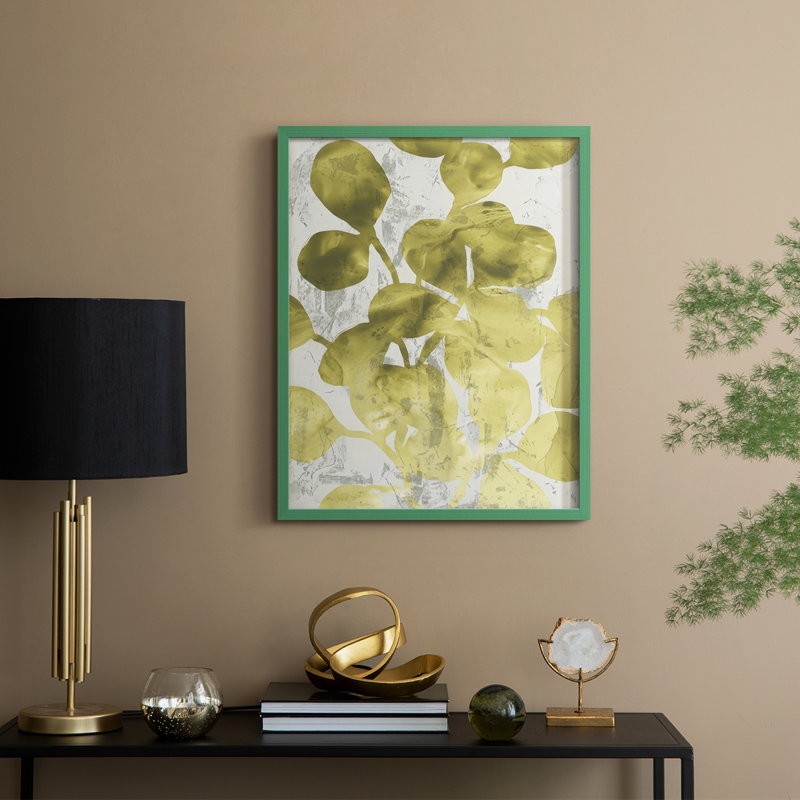 Green Leaf Shimmer I, reproduction encadrée - bois massif, H 30 po x l 24 po, Vert