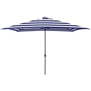 Houchin 10' x 6' Rectangular Folding Outdoor Patio Umbrella with Crank Opening