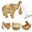 Gold Elephant Figurine Sculpture, Decorative Resin Elephant Statue with Baby, Modern Accent Decor for Shelf, Table, Living Room and Office-1460235902
