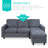 Shaine Linen Sectional Sofa Couch w/ Chaise Lounge, Reversible Ottoman Bench-351123925