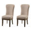 Chaise parsons rembourrée en lin beige-66619976-66619977
