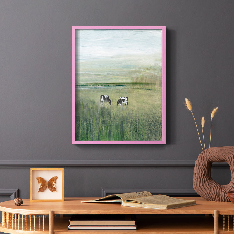 «Out to Pasture II», reproduction encadrée - bois massif, Brun, H 14 po x l 11 po