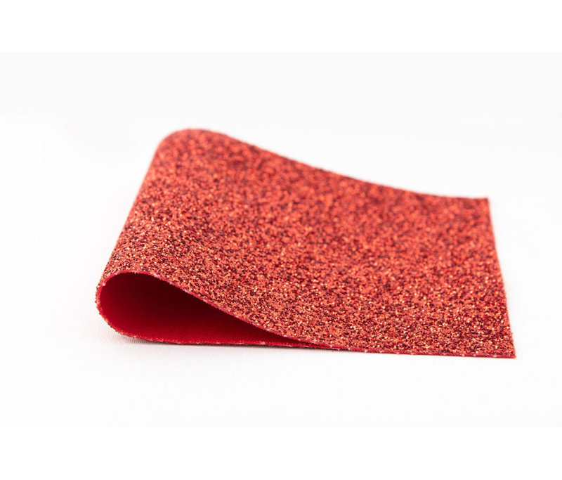 Rubis rouge - Échantillon de papier peint scintillant véritable (format A6)