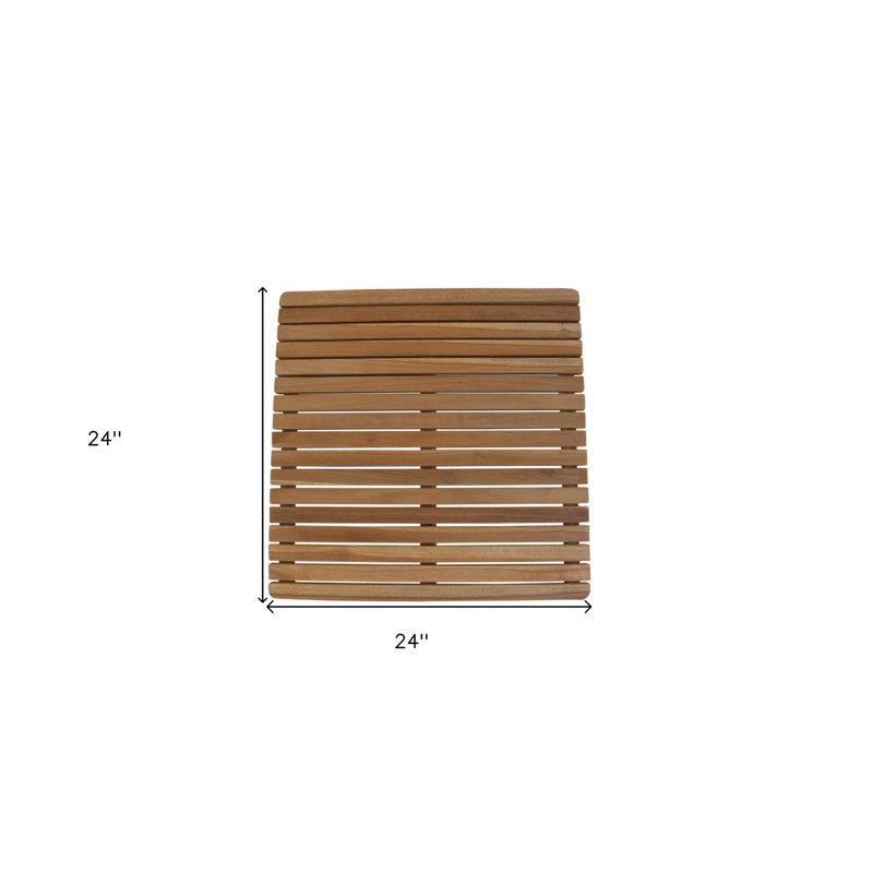 Natural Teak 24" Square Shower Mat