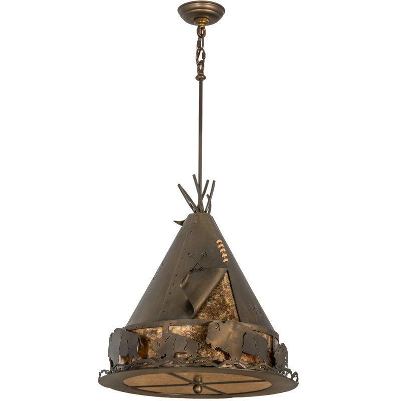 Rustic Lodge 4 - Light Pendant, 69" H x 20" W x 20" D, Antique Copper