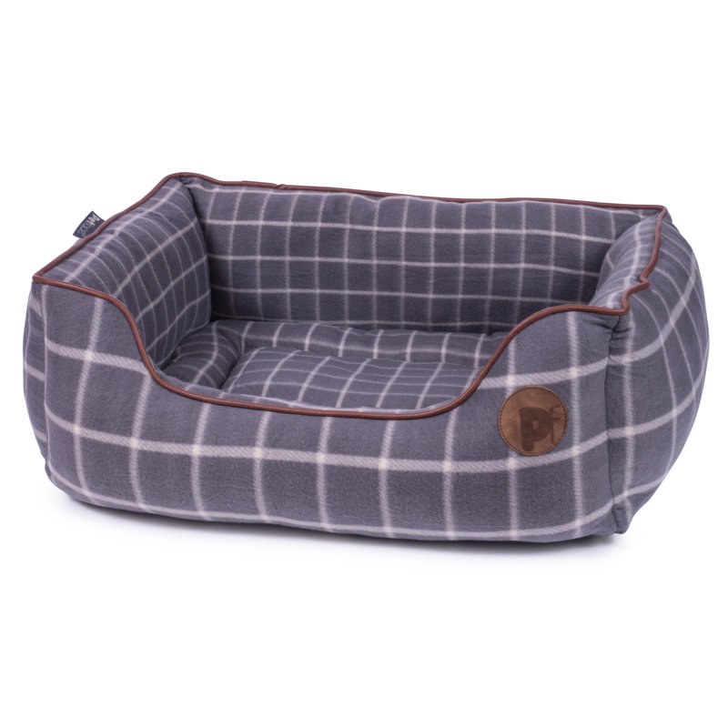 Window Pane Check Bolster Cushion, Medium (64cm W x 55cm D x 24cm H)