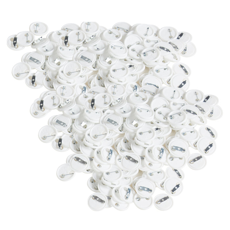 Ensemble de 500 pièces d'insignes de bouton de 1 po pour machine à fabriquer les broches - dos en métal et en plastique avec films transparents