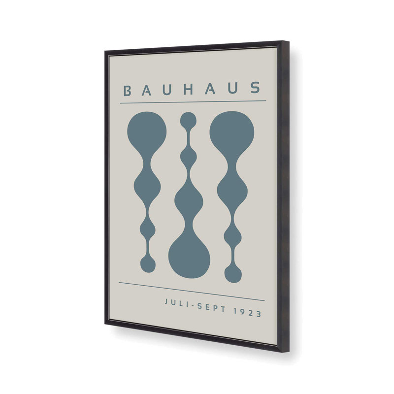 Strom Blue Retro Bauhaus, affiche I dans un cadre, Cadre photo simple en zinc patiné, H 37,25 po x l 25,25 po x P 1,25 po