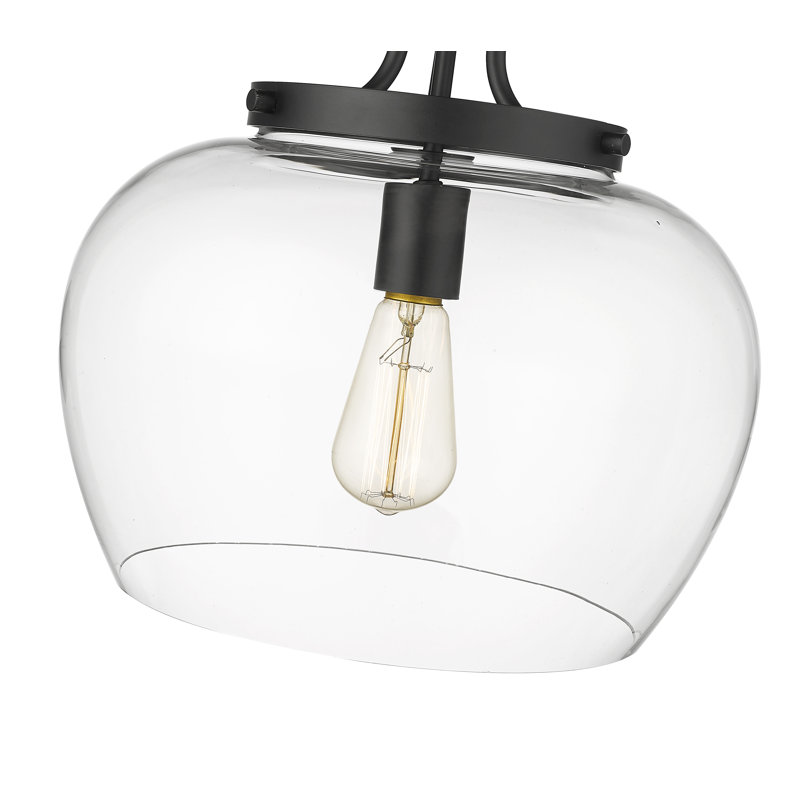 Plafonnier semi-encastré 1 lumière Caridad, Noir mat