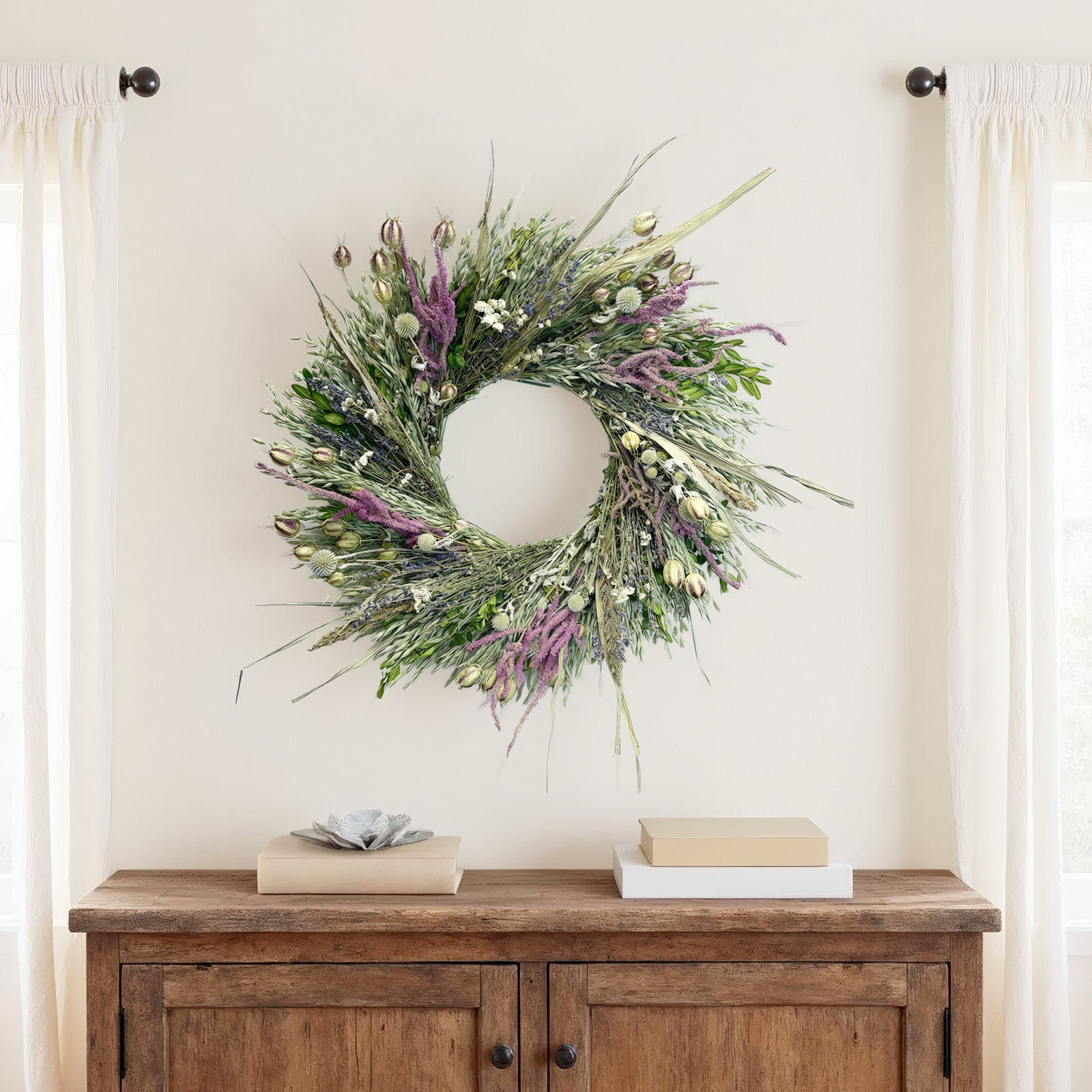 22'' Handcrafted Dried Mixed Assortment Wreath