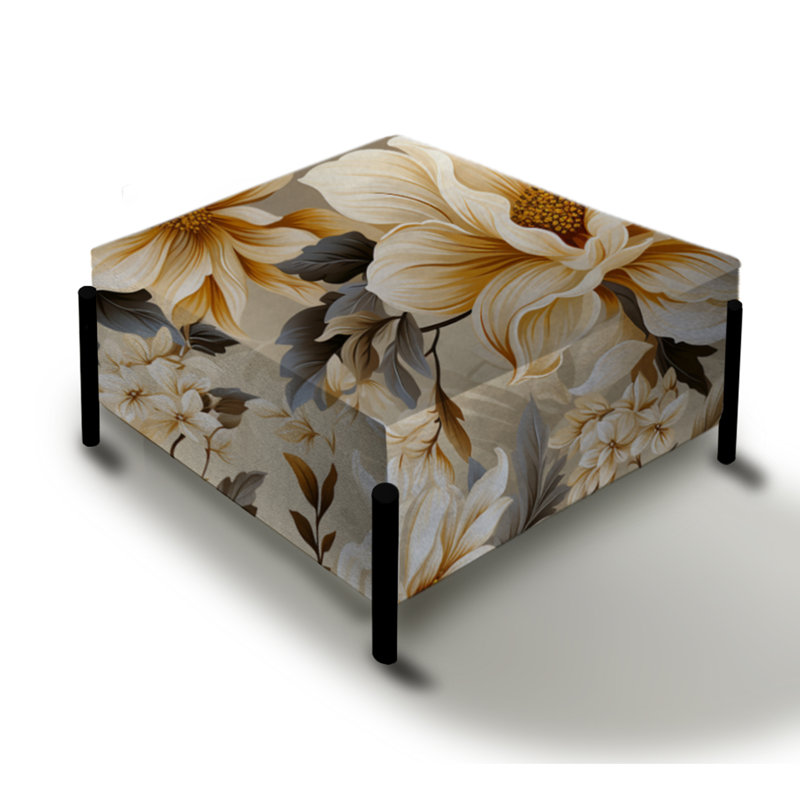 Antique Antique Floral Elegance III - Grand repose-pieds carré floral