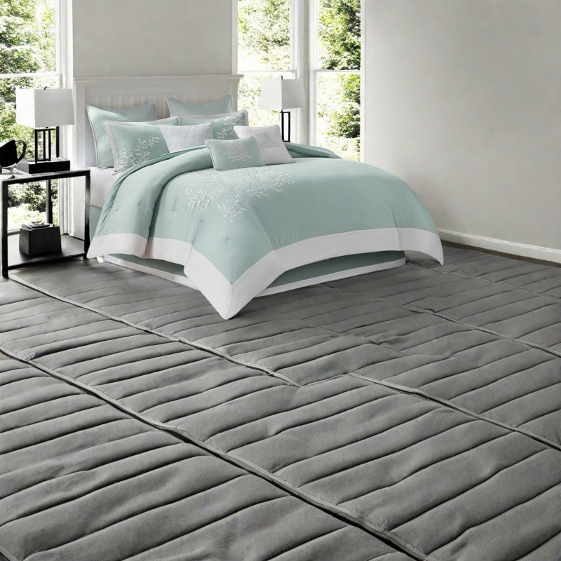 Ensembles de literie luxueux en coton, style jacquard turquoise pour le confort de la maison