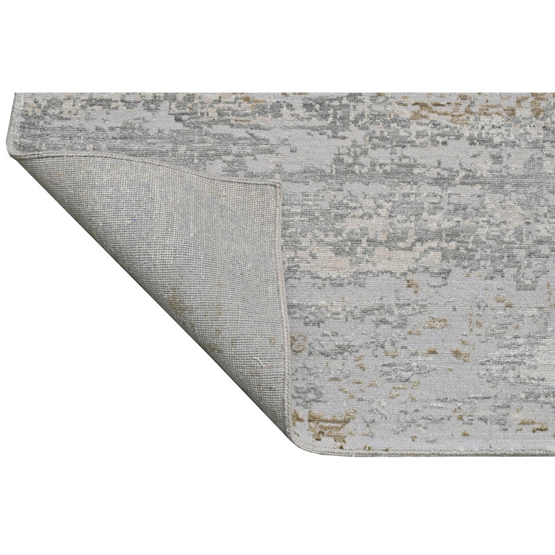 Tapis argenté et doré de haute qualité noué à la main