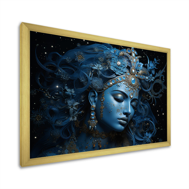 «Hinduism Chandras Soma Celestial God of the Moon», reproduction sur toile, Cadre doré simple, H 34 po x l 44 po x P 1,5 po