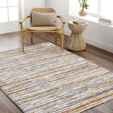 Tapis rectangulaire en polyester tissé à la machine orange brûlé Rokeya