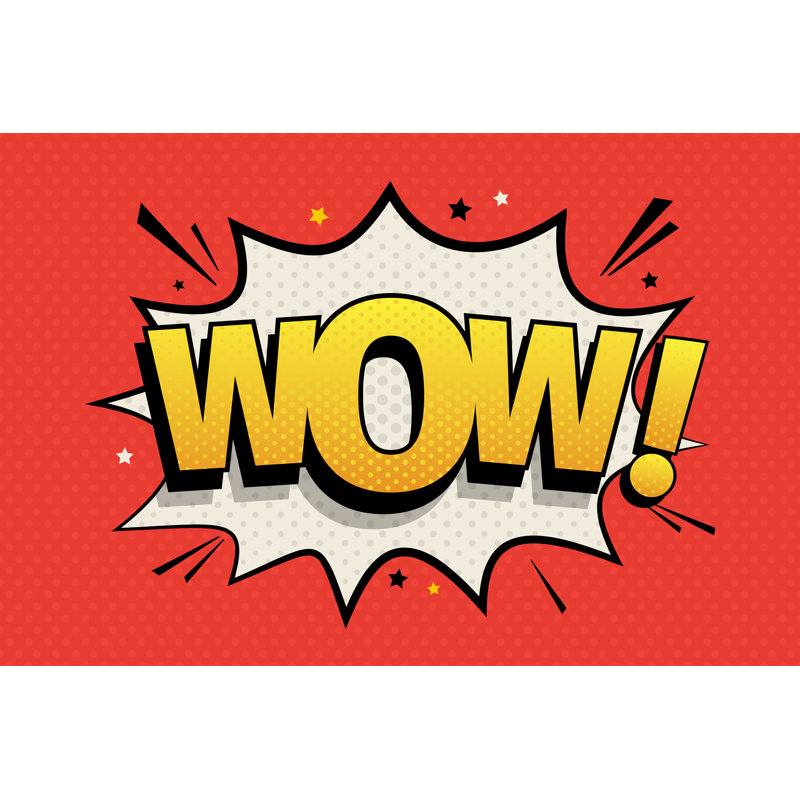 Wow Comic Bubble - Wrapped Canvas Print, 61cm H x 91cm W x 3.8cm D