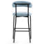 Tabouret de bar bleu à hauteur de comptoir 26 po avec tissu Teddy