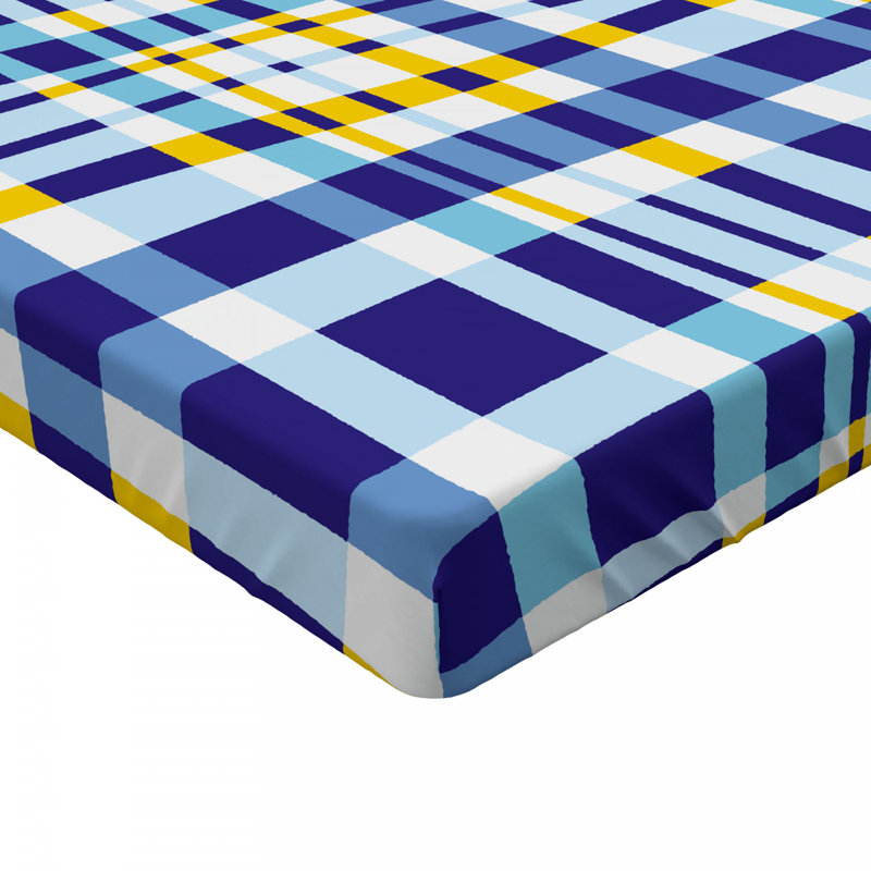 Pale Violet Blue Geometric Microfiber Full Fitted Sheet