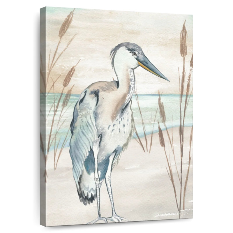 Brampt Heron By Beach Grass I, 30" H x 20" W