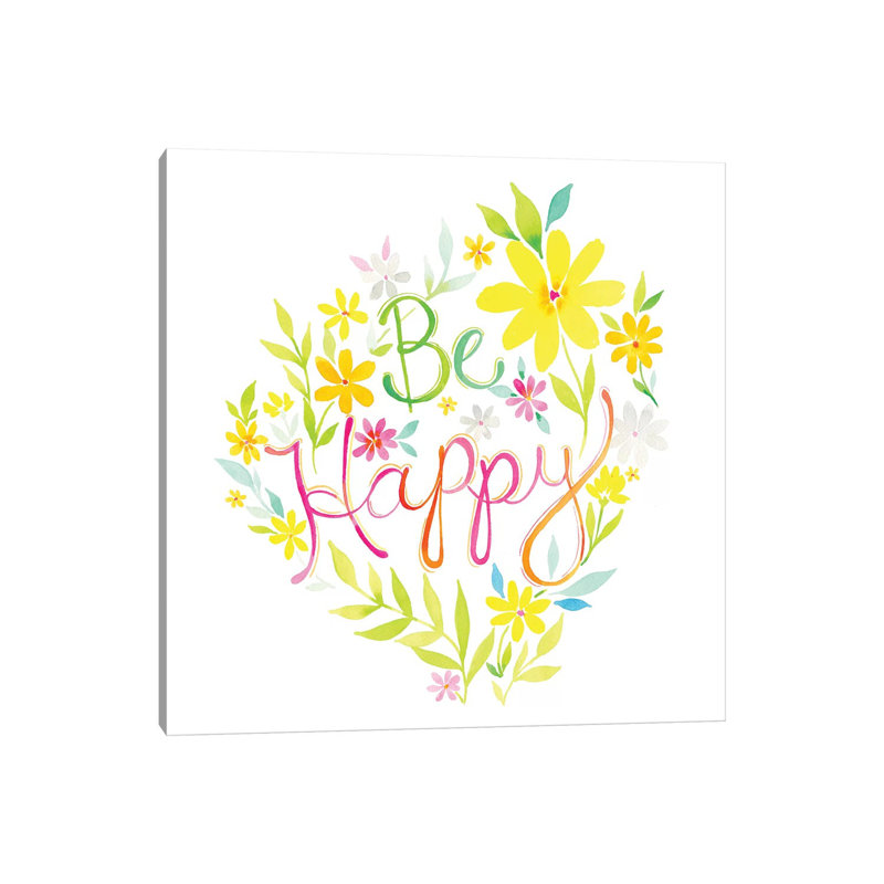 Be Happy Bouquet by Stephanie Ryan - Painting on Canvas, 93.98cm H x 93.98cm W x 3.81cm D, Wrapped Canvas