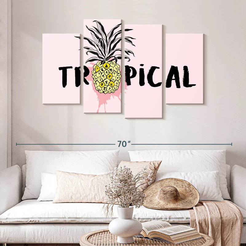 Yarlin Pineapple Typography, 32" H x 52" W