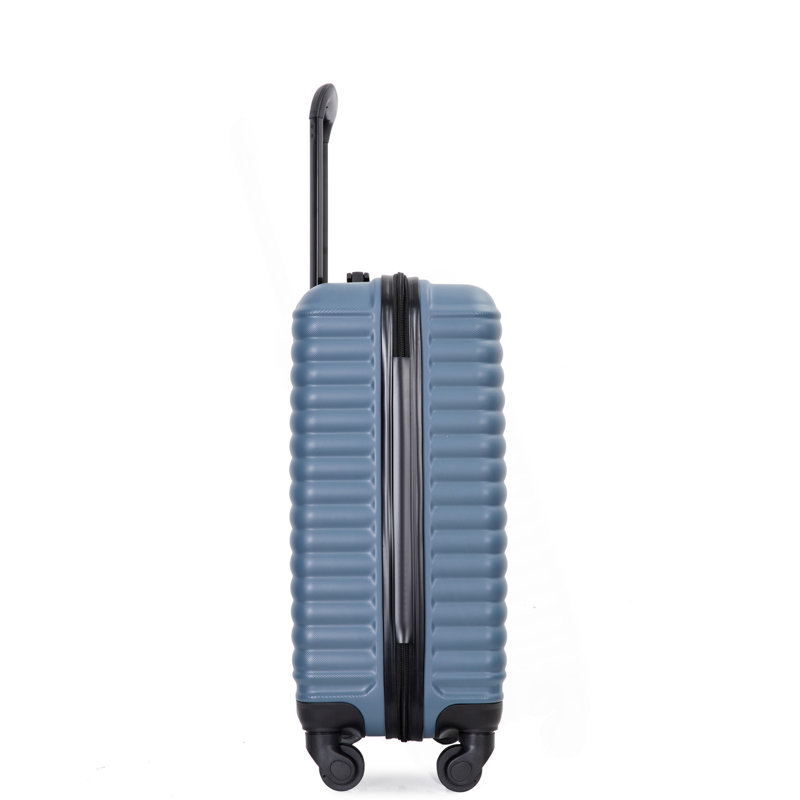 Bagage de cabine, valises à roulettes, valise de transport légère en ABS, bagage rigide, 20 pouces, Bleu