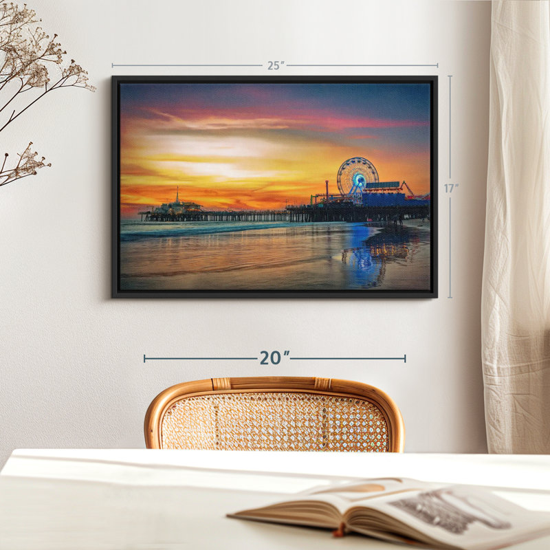Plage «Santa Monica Pier Sunset», H 17 po x l 25 po