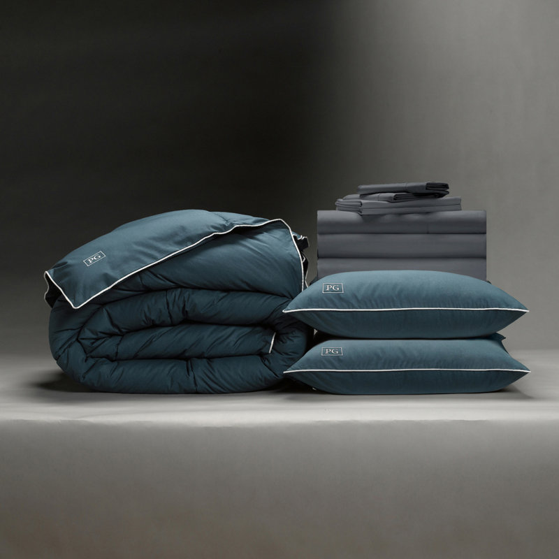 Ensemble d'édredon standard en coton 11 pièces, Édredon pour grand lit + 10 pièces additionnelle, Noir