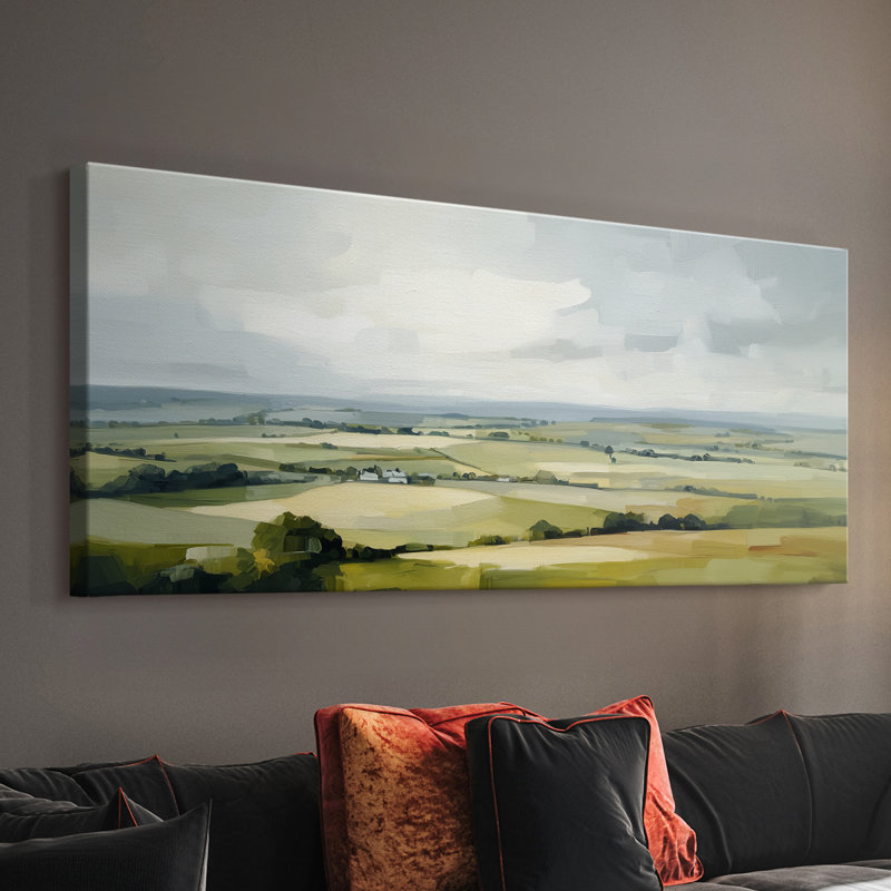 Paysage, série CLCL-VI, toile tendue avec châssis, prête à être accrochée, H 12 po x l 30 po