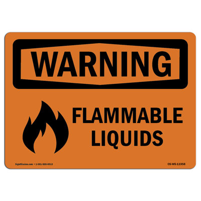 Plaque en aluminium pour liquides inflammables 12 x 18