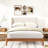 King Size Solid Dry Bamboo Wood 12 Inch Platform Bed, With 48" Upholstered High Headboard, Easy Assembly