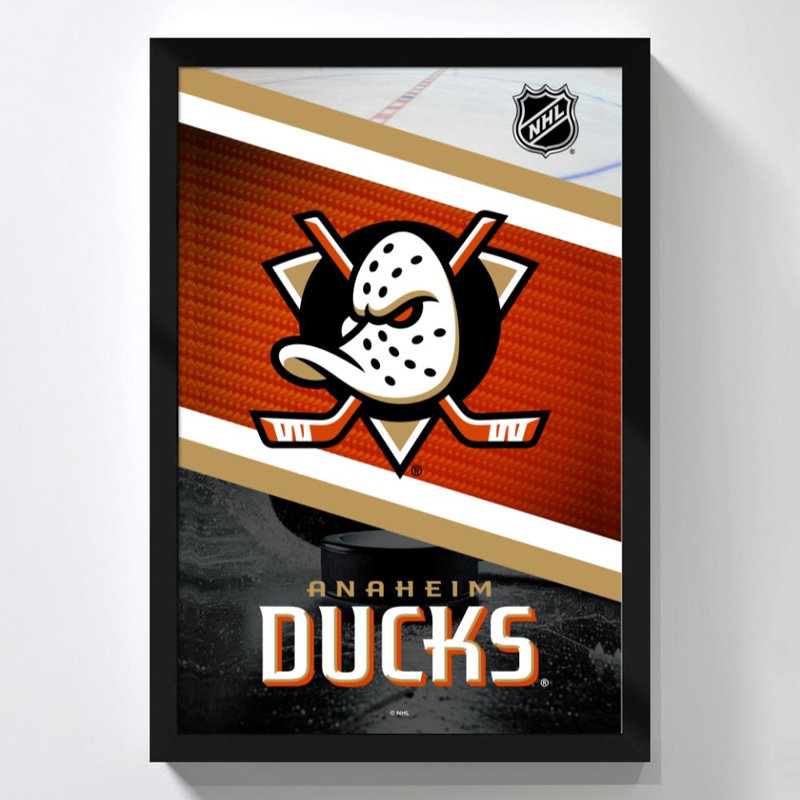 Peinture murale en acrylique d'Anaheim Ducks NHL, H 48 po x l 32 po, Noir