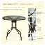 Ensemble de salle à manger d'extérieur 6 pièces avec parasol, structure en acier gris et table et chaises en verre
