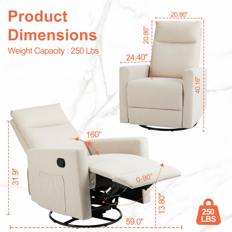 Fauteuil inclinable moderne Modern Canapé, Beige