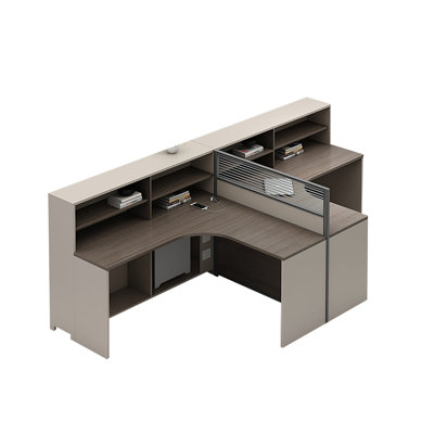 Bureau en L avec prises intégrées, gestion des câbles et plateau en verre pour le bureau à domicile