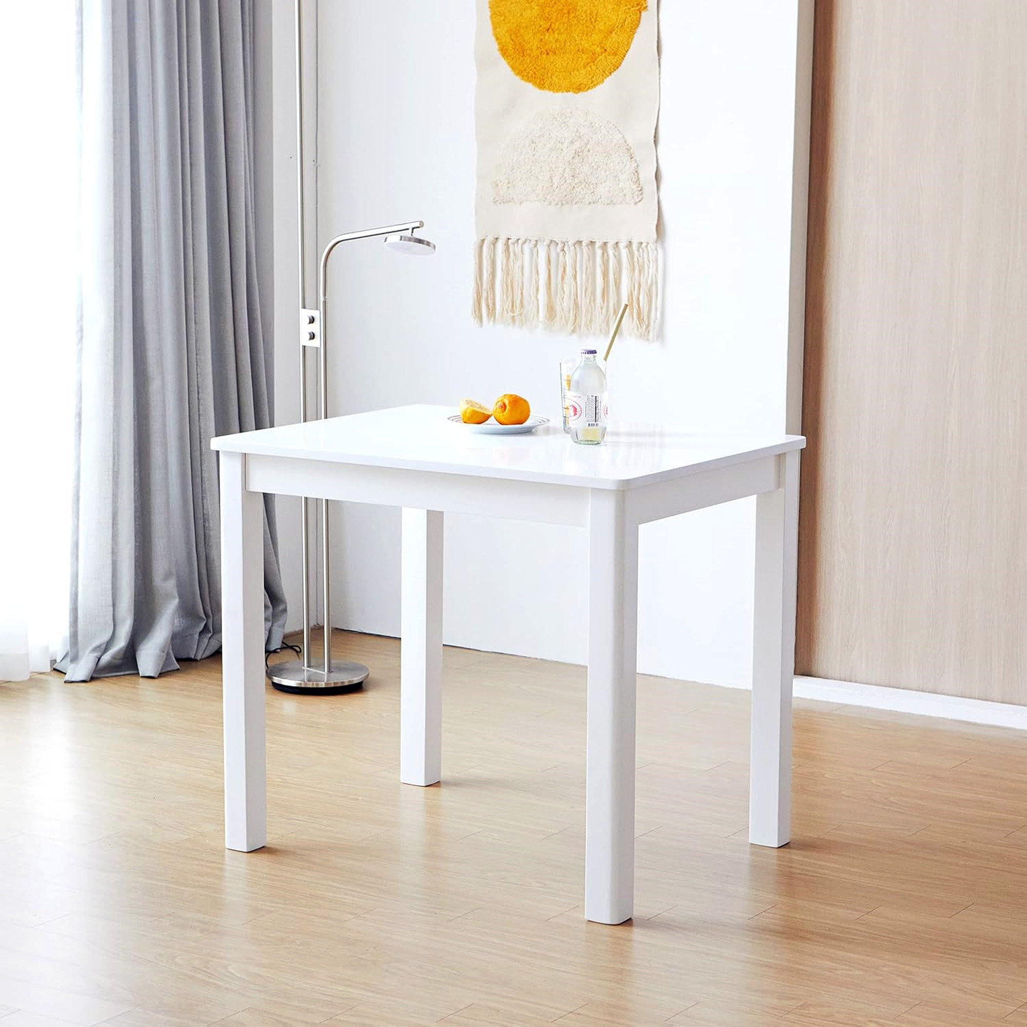 Latitude Run® Wooden Dining Table/Small Rectangular Modern Solid Wood ...