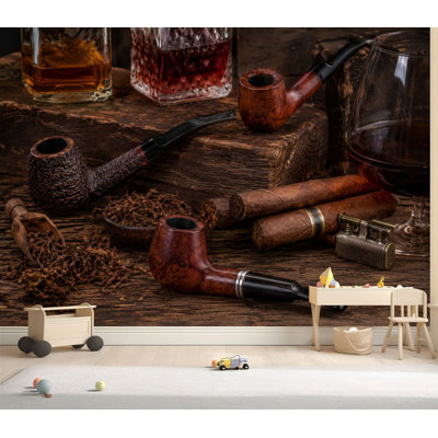 Wall Mural Peel and Stick Wallpaper shop details cigars pictures Self-Adhesive Removable Contact Paper Wall Decor for Living Room Bedroom 100"H x 144"W