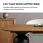 Table de salle à manger rectangulaire moderne extensible avec piédestal sculpté noir pour la salle à manger