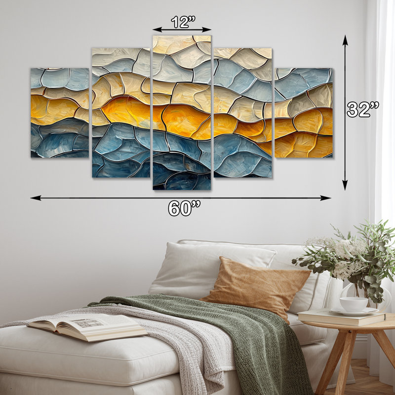 «Waves», art mural moderne pour salon