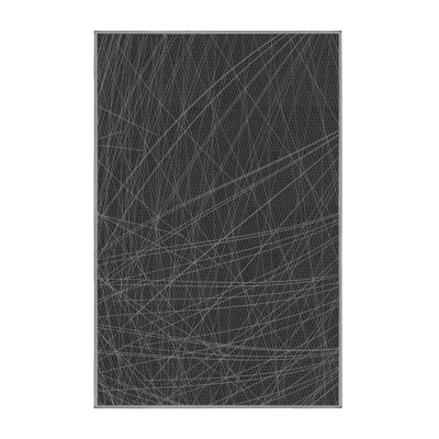 Tapis rond gris à motif abstrait Kiya