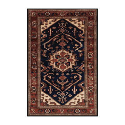 Machine Washable Persian Brown Area Rug